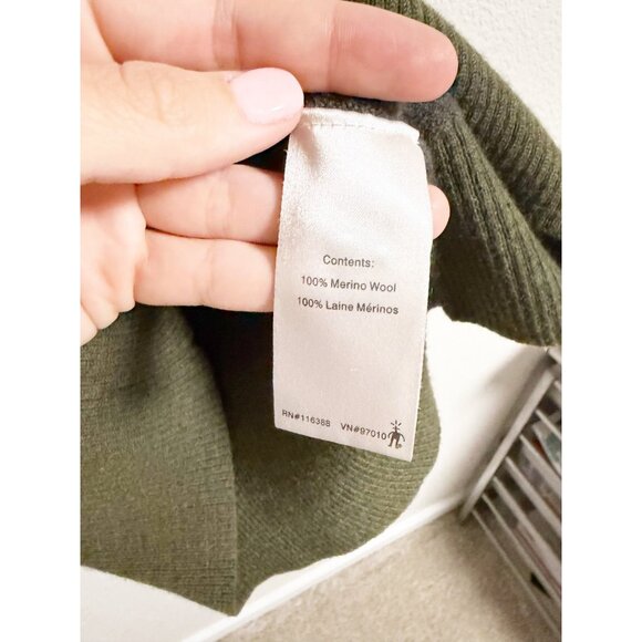 SmartWool Merino Wool Striped Pullover Sweater Button Front Henley Green Large - Picture 4 of 5